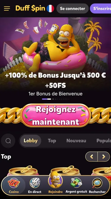 DuffSpin Casino Screenshot