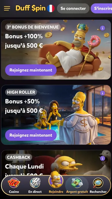 DuffSpin Casino Screenshot